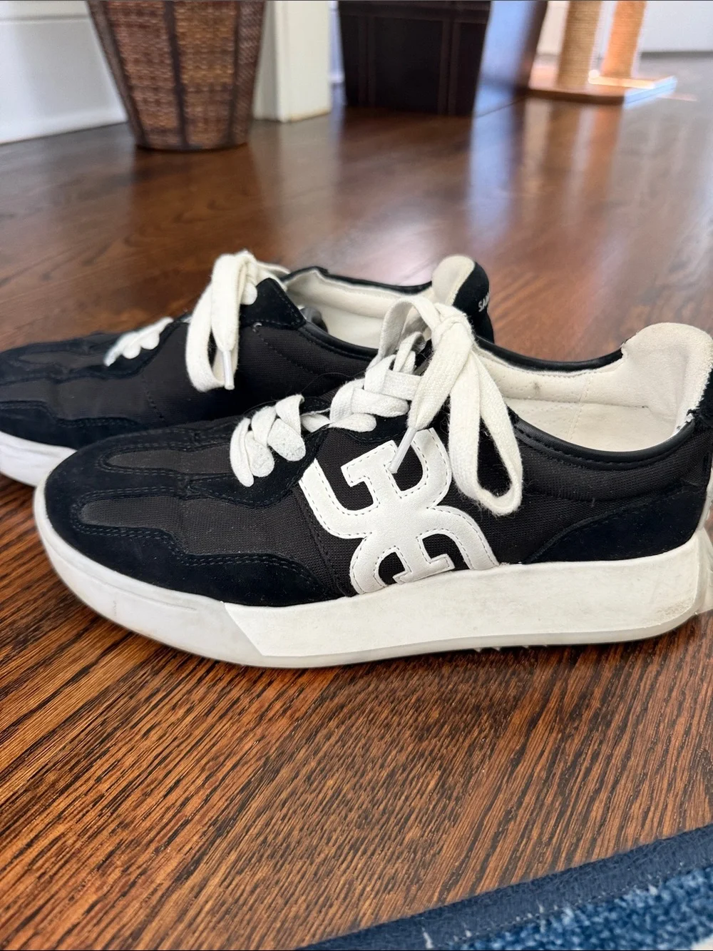 Sam Edelman Black Sneakers with White Trim